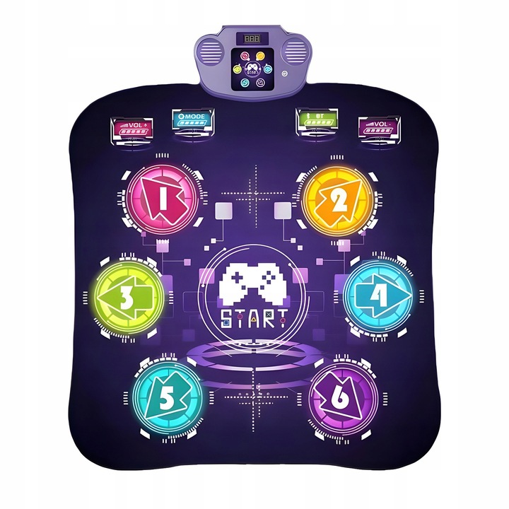 MATA LED DO TAŃCZENIA MUZYCZNA GRA DZIECI INTERAKTYWNA Z BLUETOOTH 5 TRYBÓW