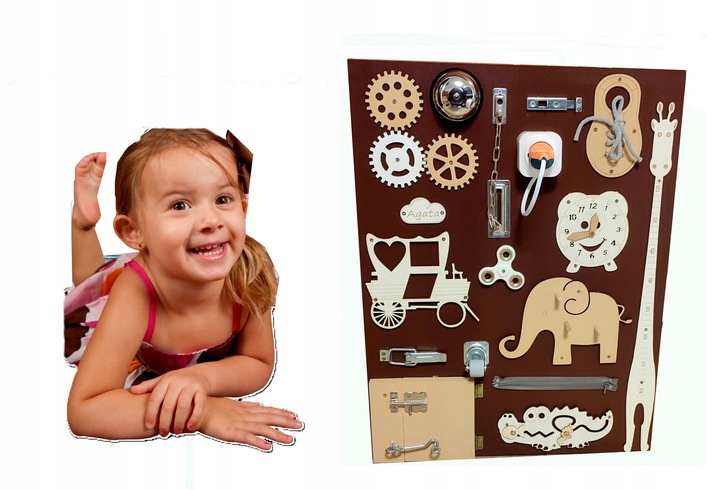 Tablica Manipulacyjna Sensoryczna edukacyjna xxl eko tablica w stylu boho