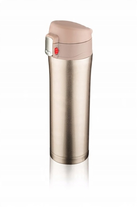 KUBEK LOCK 440 ML ZŁOTY termiczny szczelny z blokadą i izolacją próżniową