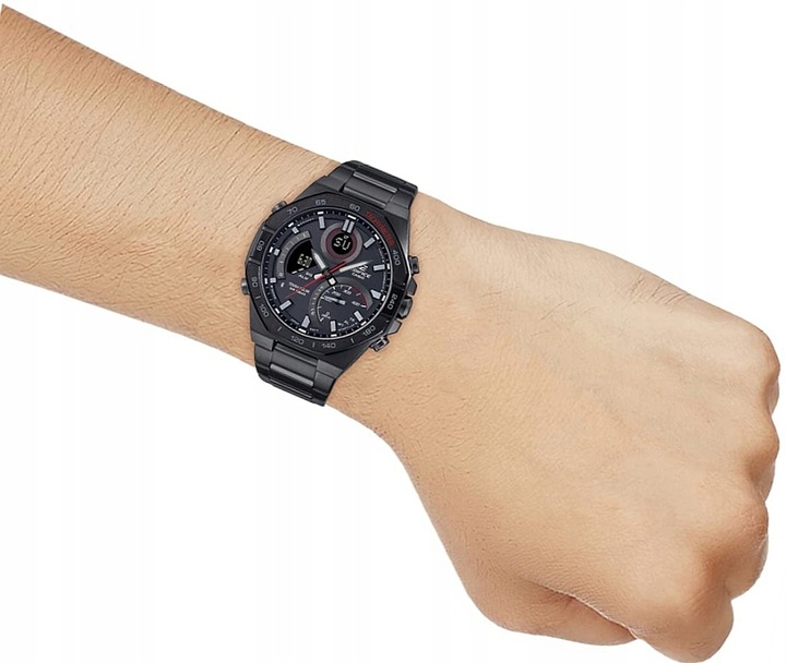 MĘSKI ZEGAREK CASIO EDIFICE PREMIUM ECB-950DC-1AEF CZARNY SOLAR BLUETOOTH