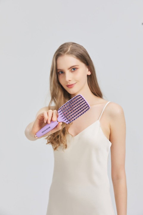 Szczotka do włosów Długich, Gęstych, Prostych, Kręconych, Suchych Fioletowa