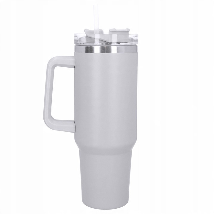 Kubek termiczny ze słomką próżniowy na kawę herbatę napoje zimne duży 1,2l