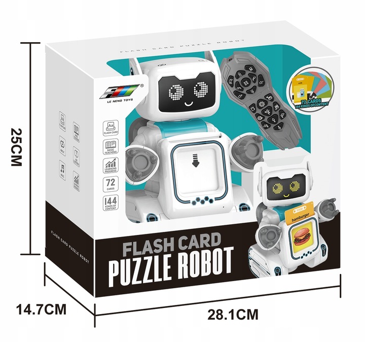 Interaktywny Robot z Fiszkami do Nauki Zdalnie Sterowany Pilotem Gra Chodzi