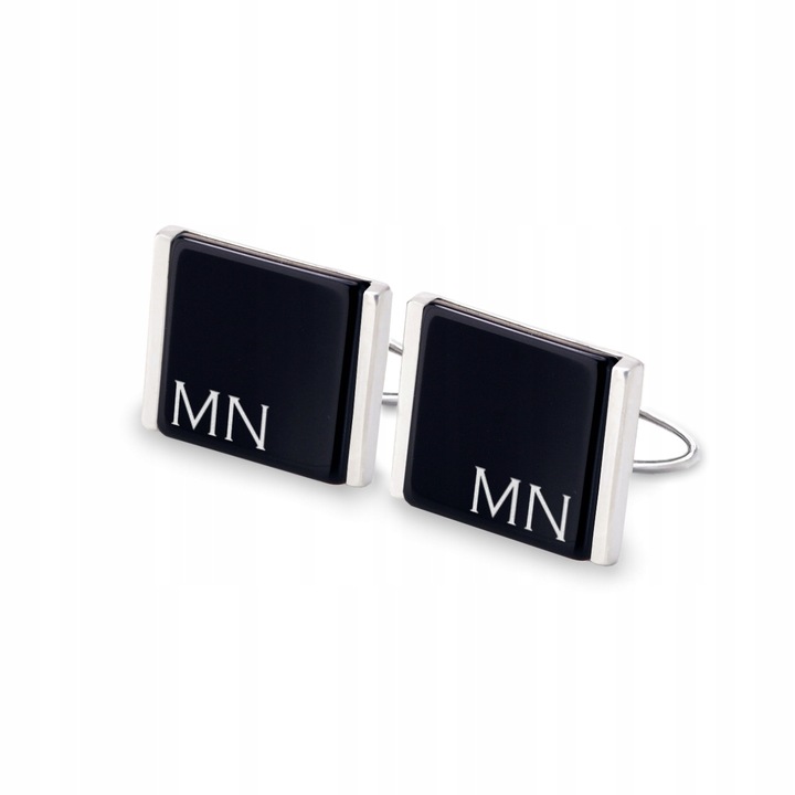 Modne spinki do mankietów z grawerem na Onyksie