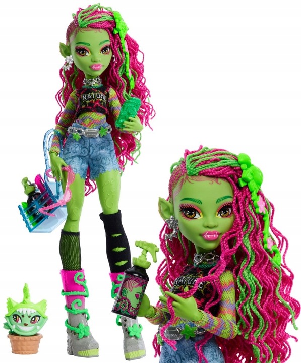 Monster High Lalka Venus McFlytrap zwierzątko roślinny kot Chewilan HRP81