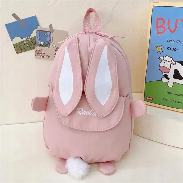 PLECAK DLA DZIECI KRÓLIK Z USZAMI - Łososiowy