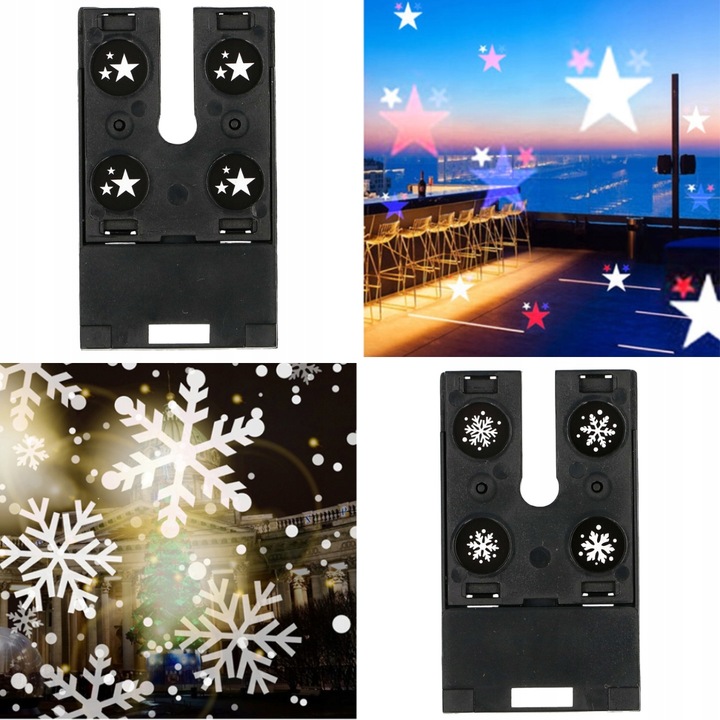Projektor LASEROWY + świąteczny LED reflektor RZUTNIK 12 KART 6W 48 WZORÓW