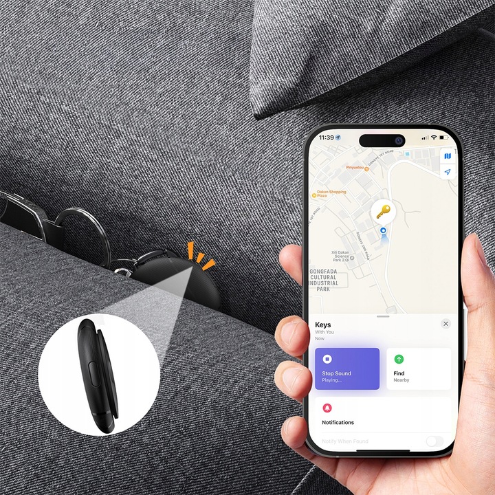 Lokalizator GPS LiTag MiLi IOS APLLE do plecaka kluczy bagażu roweru obroży