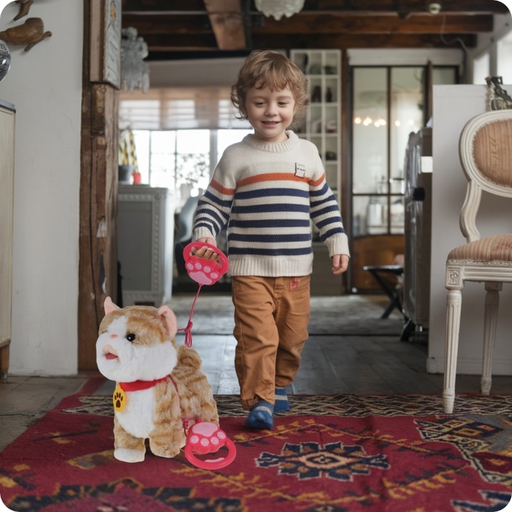 KOTEK INTERAKTYWNY NA SMYCZY MIAUCZY CHODZI GRA