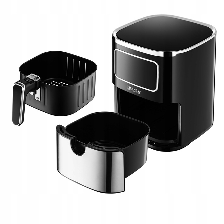 FRYTKOWNICA BEZTŁUSZCZOWA INOX TIMER 6 PROGRAMÓW XXL TRANSA 5L 1700W