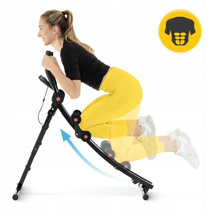 TRENAŻER MIĘŚNI BRZUCHA REGULOWANY SKŁADANY DO ĆWICZEŃ Z LICZNIKIEM 4FIZJO