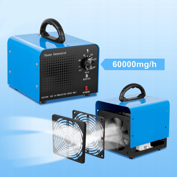 MOCNY GENERATOR OZONU Ozonator Oczyszczacz do Powietrza 60 000 MG/H 150W