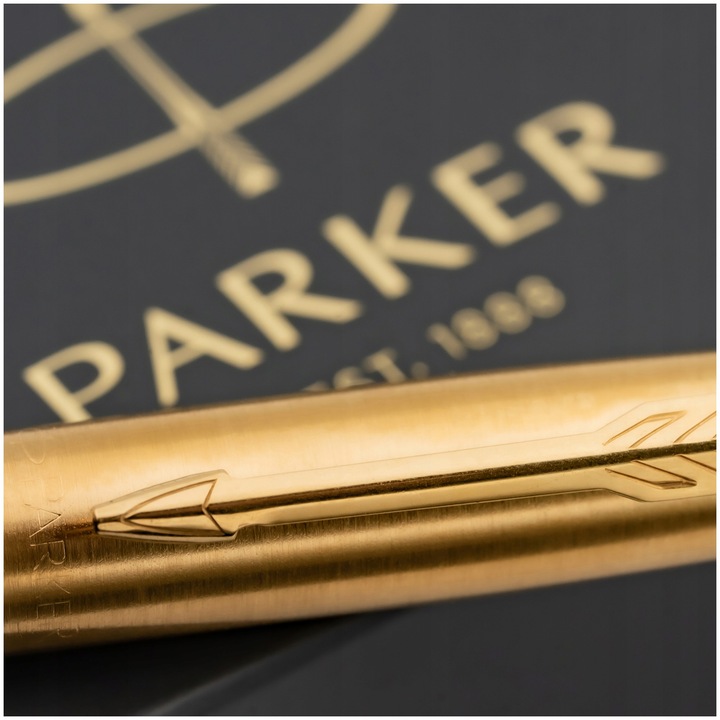 ZŁOTY DŁUGOPIS PARKER JOTTER CZARNY 24 KARATY + PUDEŁKO Z DEDYKACJĄ GRAWER