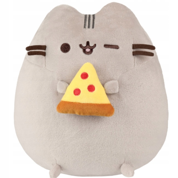 MASKOTKA PUSHEEN DLA DZIECKA Z PIZZĄ W ŁAPKACH 24cm PLUSZOWA PRZYTULANKA