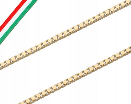 Złoty łańcuszek 585 splot kostka 50cm chrzest 1,84 Komunia Św pamiątka 14K