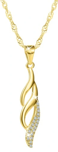 ZŁOTY NASZYJNIK ZAWIESZKA SREBRNY DLA KOBIETY, łańcuszek damski srebro 925