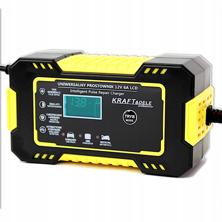 AUTOMATYCZNY PROSTOWNIK DO AKUMULATORÓW INTELIGENTNY FUNKCJA NAPRAWY 12V 6A