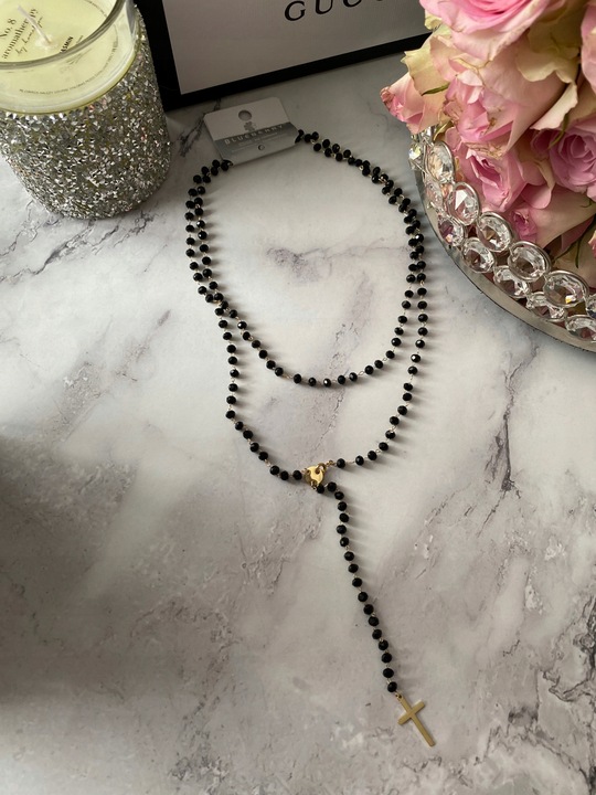 619 Różaniec naszyjnik Blueberry KONICZYNKI Stal