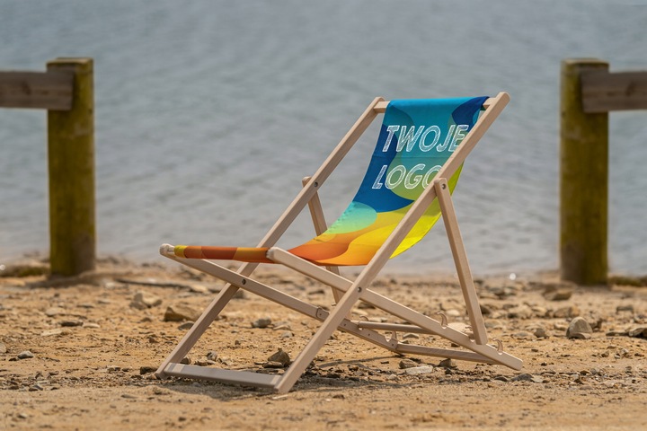 LEŻAK OGRODOWY DREWNIANY BUKOWY TWÓJ WZÓR TWÓJA GRAFIKA TWOJE LOGO FIRMY