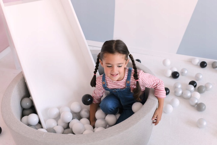 Suchy Basen z Kulkami 90x30 dla Dzieci Szary Smart 200 piłek MISIOO