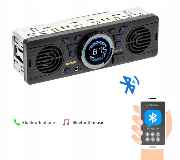RADIO SAMOCHODOWE USB BT ŁÓDŹ KAMPER GŁOŚNIKI