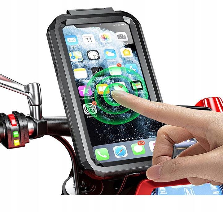Uchwyt na telefon motocyklowy ETUI ŁADOWARKA QI