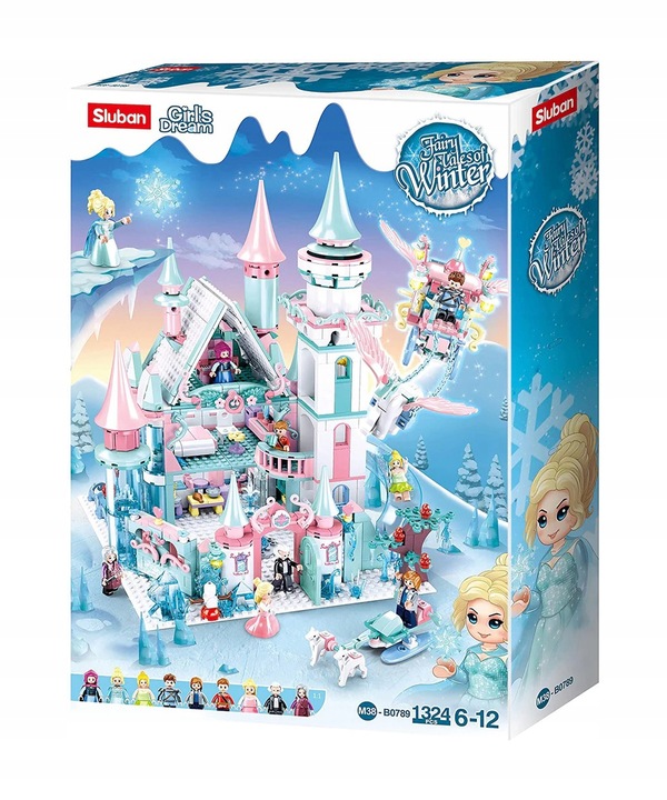 KLOCKI DLA DZIEWCZYNKI ZAMEK KRAINA LODU 1324 EL. ZESTAW KLOCKÓW PAŁAC