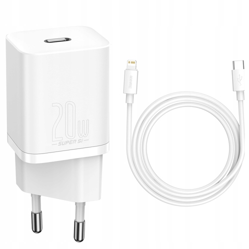 Ładowarka sieciowa Baseus USB-C 20W + kabel do iPhone Lightning fast charge