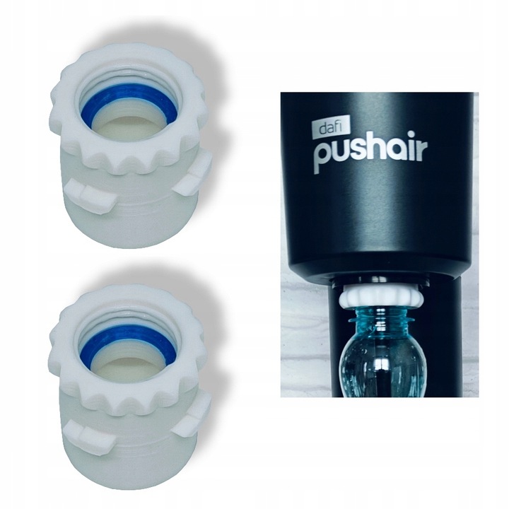 2 x ADAPTER BUTELEK PET DLA SATURATORA DAFI PUSHAIR - BIAŁY