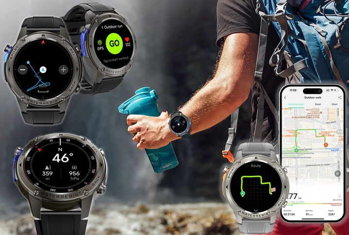 ZEGAREK MĘSKI SMARTWATCH GPS ROZMOWY MENU PL WODOODPORNY SPORT SMART WATCH