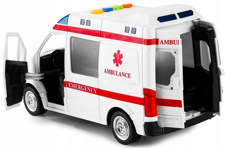 KARETKA AMBULANS SAMOCHÓD AUTO POGOTOWIE z Dźwiękiem I Światłem NA NAPĘD