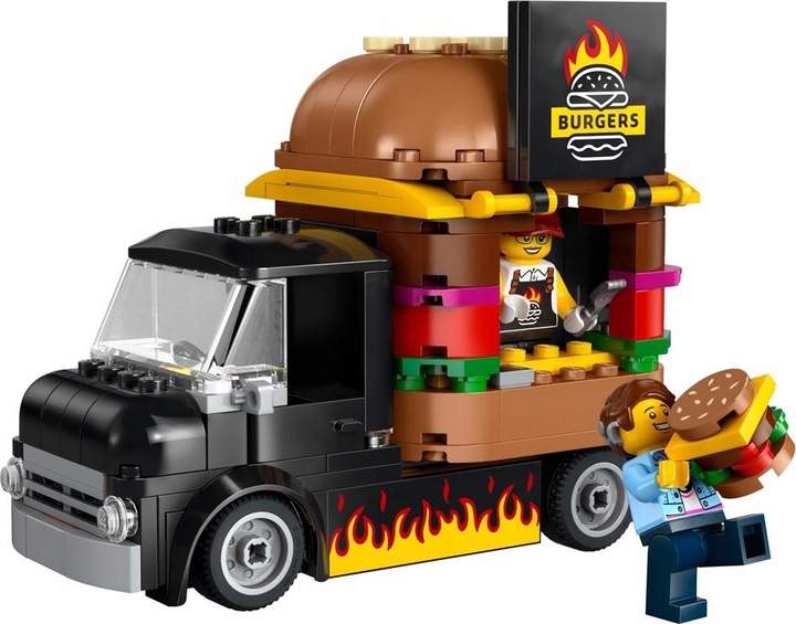 KLOCKI LEGO CITY 60404 CIĘŻARÓWKA Z BURGERAMI ZESTAW NA PREZENT + TORBA