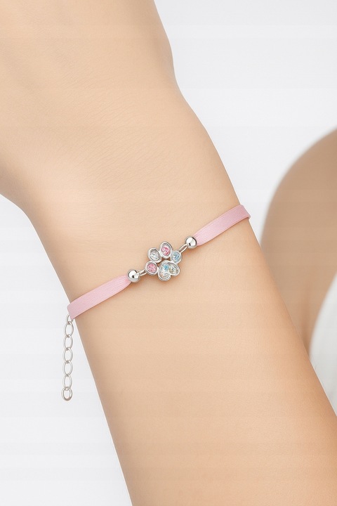 Srebrna bransoletka dla dziewczynki dzieci sznurkowa łapka srebro 925