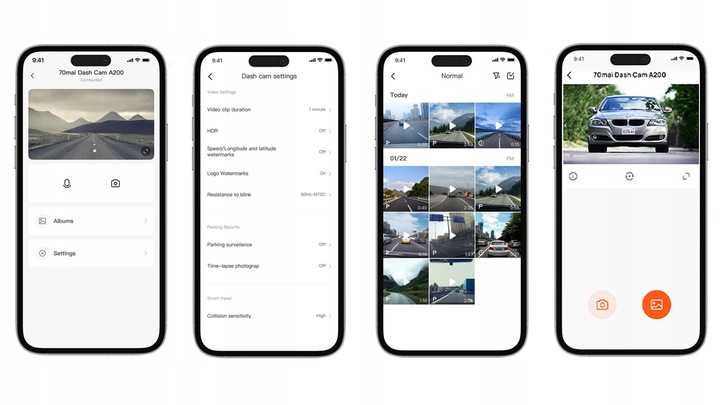 70mai Wideorejestrator samochodowy rejestrator jazdy A200 + cofania + UP03