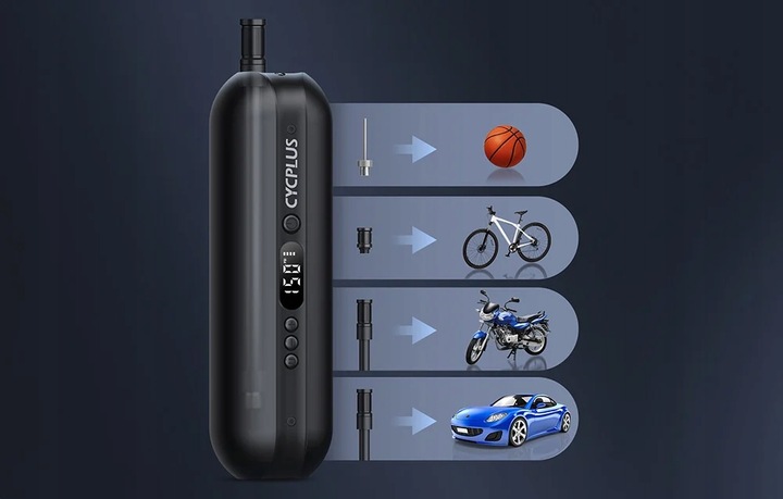 Cycplus Elektryczna Pompka Do Piłek Opon Z Funkcją Powerbanka 2x2600mah