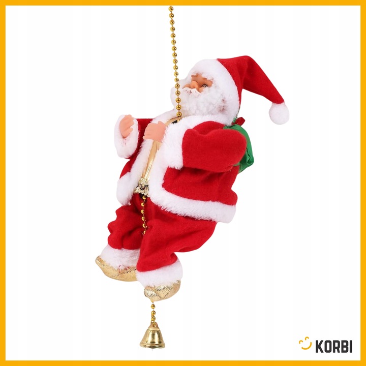DEKORACJA WSPINAJĄCY SIĘ MIKOŁAJ OZDOBA ŚWIĄTECZNA GRAJĄCY PREZENT 100CM