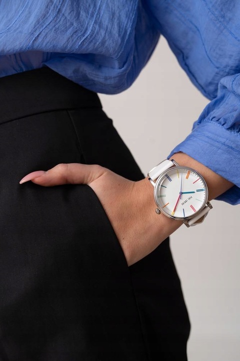 Zegarek damski Paul Lorens 12445A-3C1 skórzany pasek - kolorowa tarcza +BOX