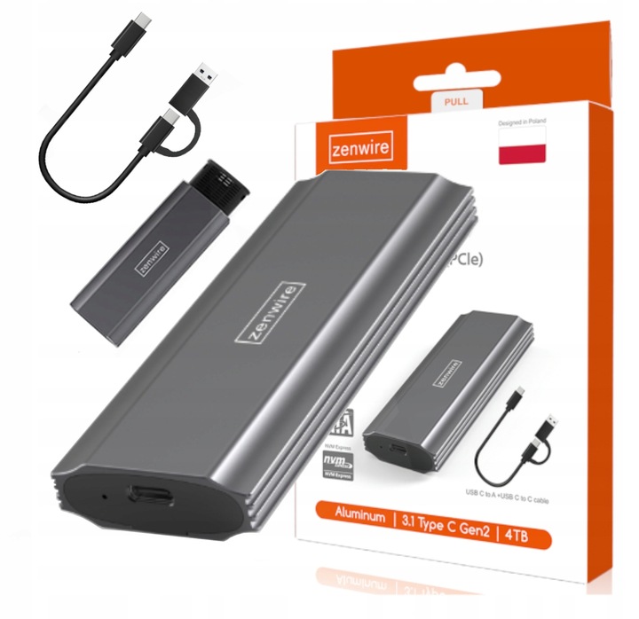 Obudowa na dysk SSD NVME SATA PCIe M.2 USB-C HUB Adapter Kieszeń dysku M2