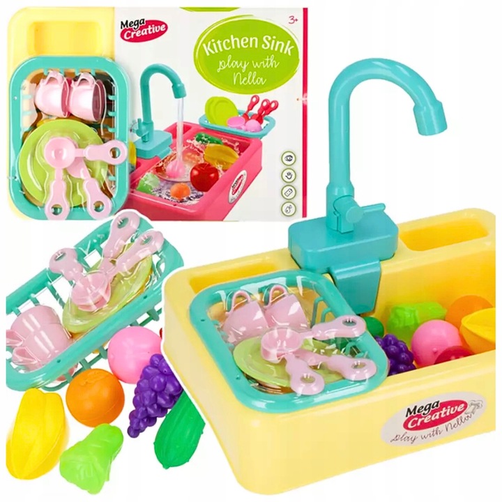 ZLEWOZMYWAK ZLEW DLA DZIECI DO MYCIA NACZYŃ ZABAWKA FUNKCJA PUSZCZANIA WODY