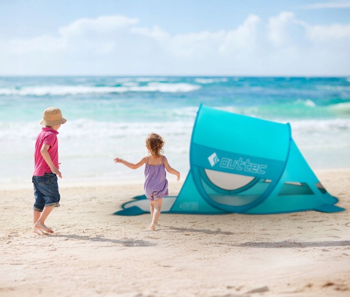 NAMIOT PLAŻOWY SAMOROZKŁADAJĄCY PARAWAN ZAMYKANY OKIENKO POP UP UV50 OUTTEC