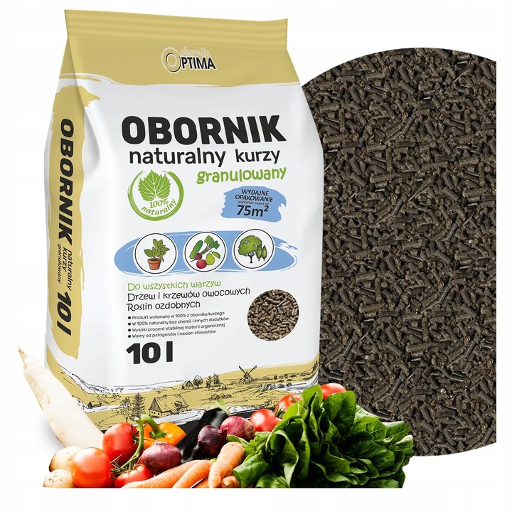 Obornik Kurzy Granulowany Optima 10l Naturalny EKO Nawóz Biovita