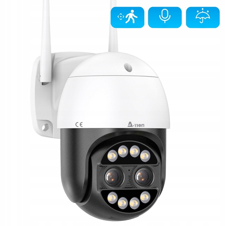 ZEWNĘTRZNA OBROTOWA KAMERA IP WIFI 8MPX 4K ULTRA HD 8x ZOOM DO MONITOROWANI