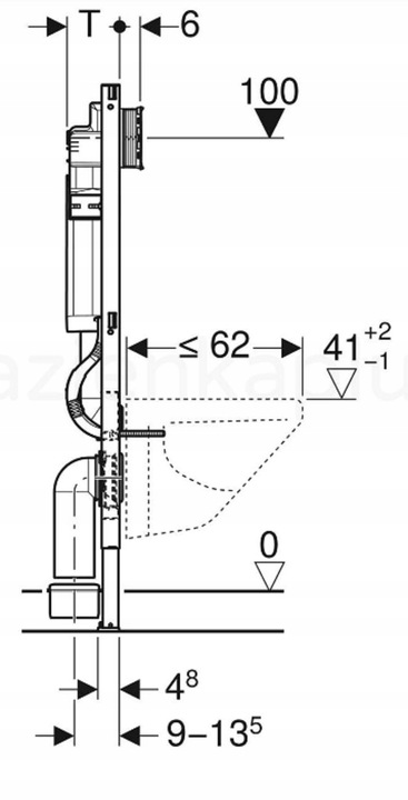 GEBERIT STELAŻ podtynkowy WC DUOFIX SIGMA UP320 H112