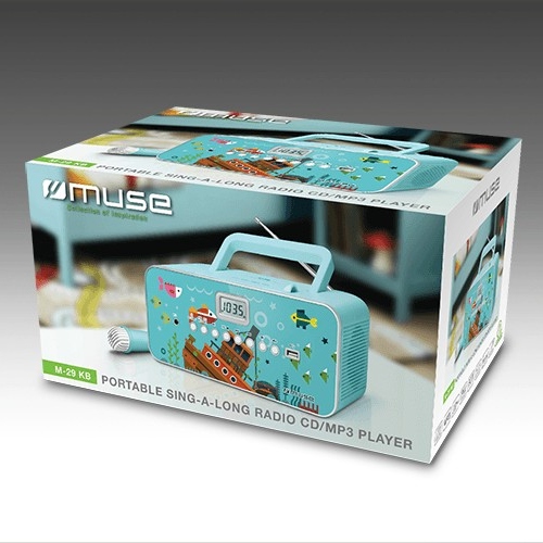 RADIOODTWARZACZ + MIKROFON DLA DZIECI CHŁOPCA RADIO USB CD MUSE M-29 KB