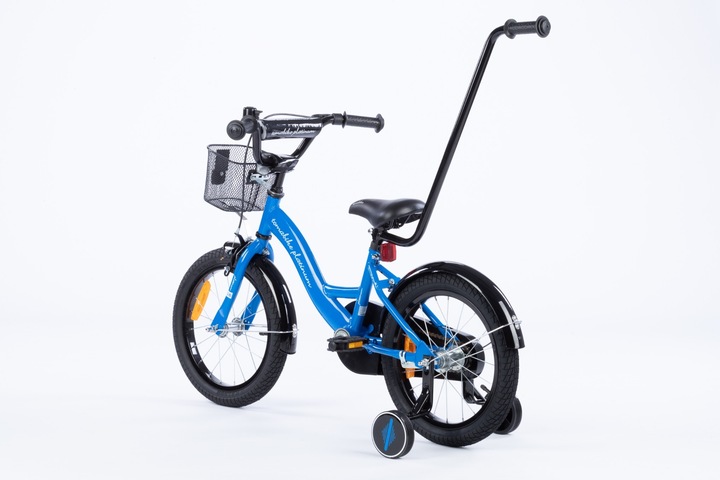 rower rowerek TOMABIKE 14 cali M koszyk torpedo prowadnik L niebieski 2025