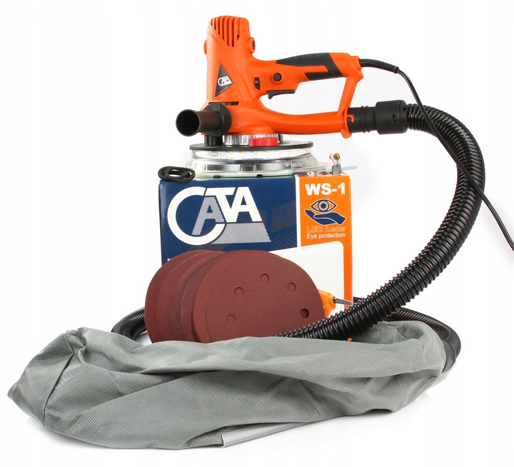 SZLIFIERKA DO GIPSU GŁADZI TYNKU ŚCIAN TYNKÓW LED TORBA Papier x 26