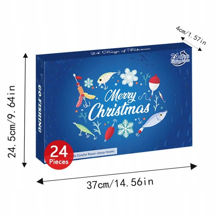 KALENDARZ ADWENTOWY DLA WĘDKARZY PRZYNĘTY HACZYKI ZESTAW NA PREZENT 24 DNI