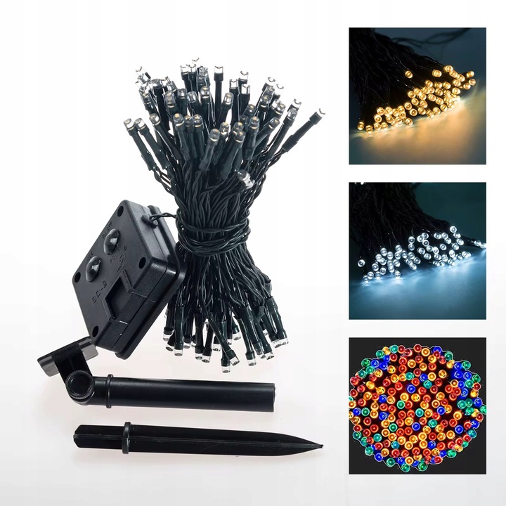 Lampki solarne LED 200LED ciepła biel