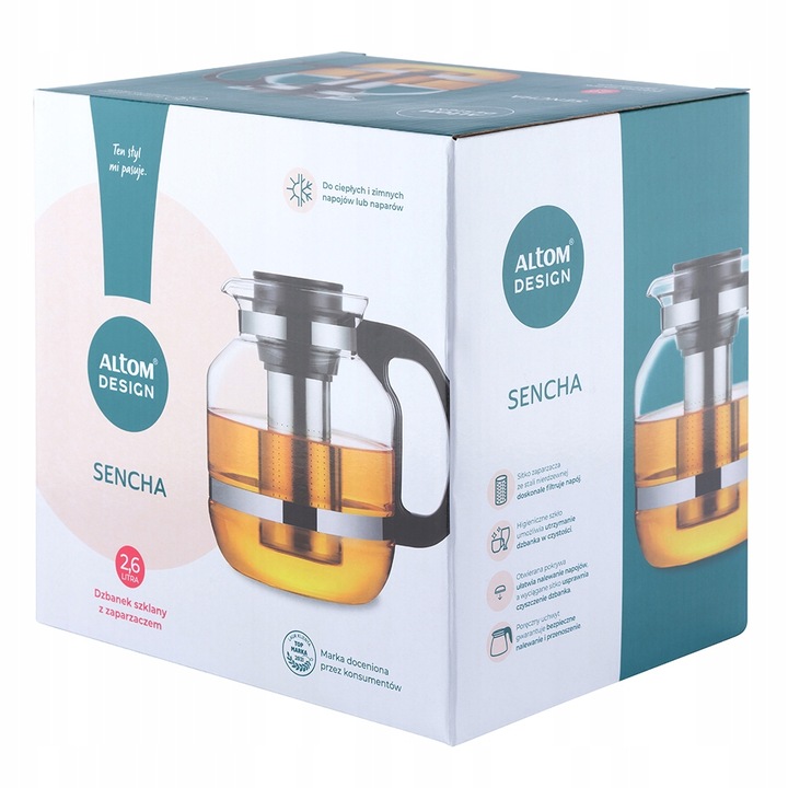 Zaparzacz dzbanek duży Altom Design Sencha 2600 ml na 12 filiżanek