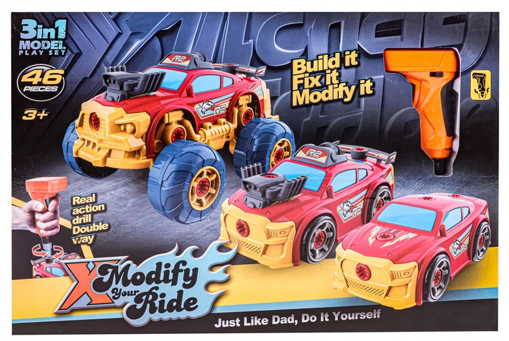 Samochód DO ROZKRĘCANIA Skręcania Auto Sportowe 3w1 Śruby Tuning WKRĘTARKA